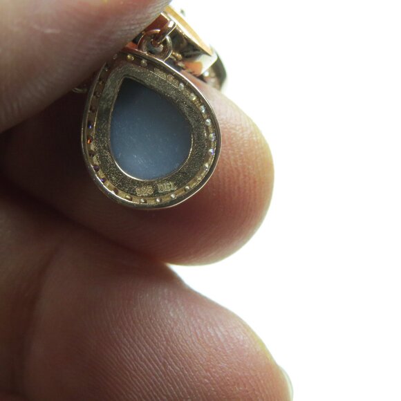 18k Rose Gold *925 Sterling Silver Diamond Necklace - Picture 4 of 4